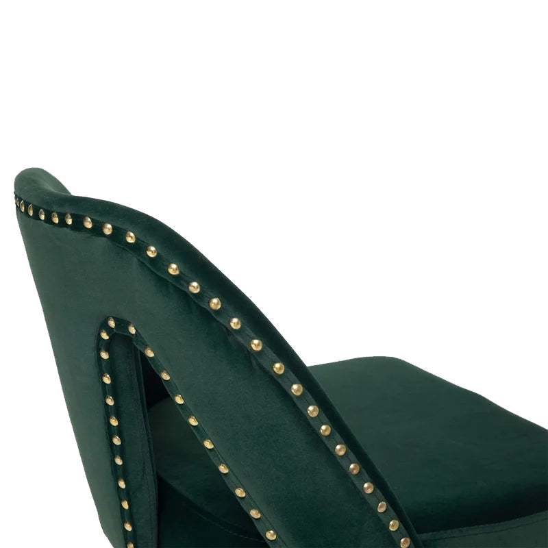 Modern Velvet Chairs Upholstered Counter Stools Set of 2, Green
