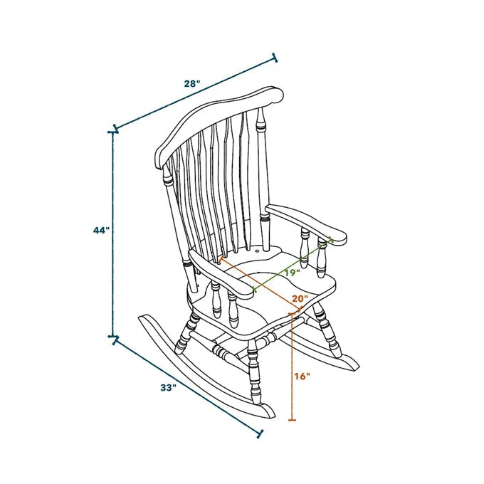 Modern Wooden Rocking Chair in Black
