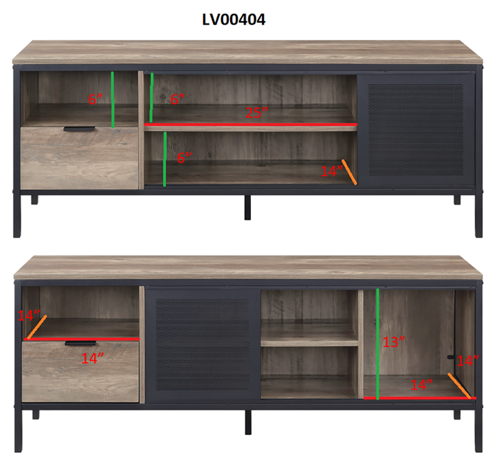 TV Stand with 2 Drawers & 5 Storage Compartments