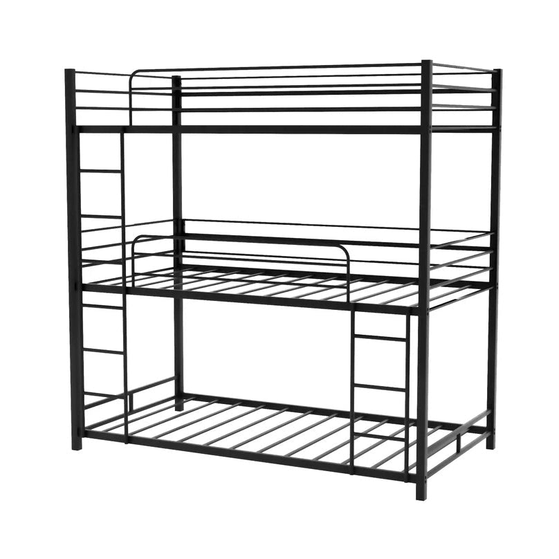 Twin Over Twin Over Twin Triple / Quad Bunk Bed, Black