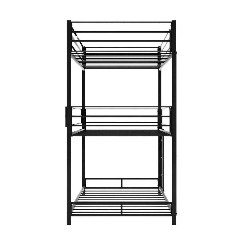 Twin Over Twin Over Twin Triple / Quad Bunk Bed, Black