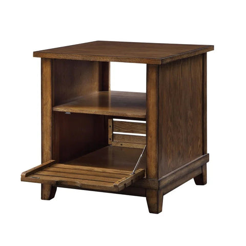 Solid Wood End Table, Oak Finish