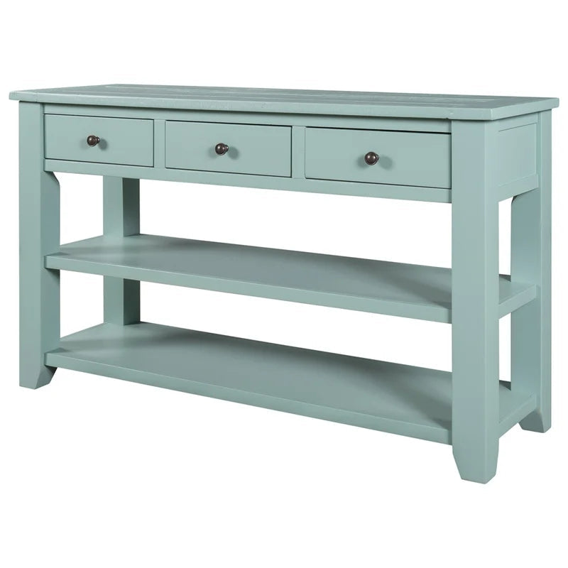 48 Inches Modern Solid Wood Console Table, Retro Green