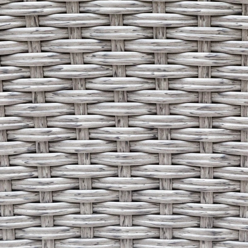 4Pcs Resin Wicker Patio Furniture Set with Round Table, Gray Cushions