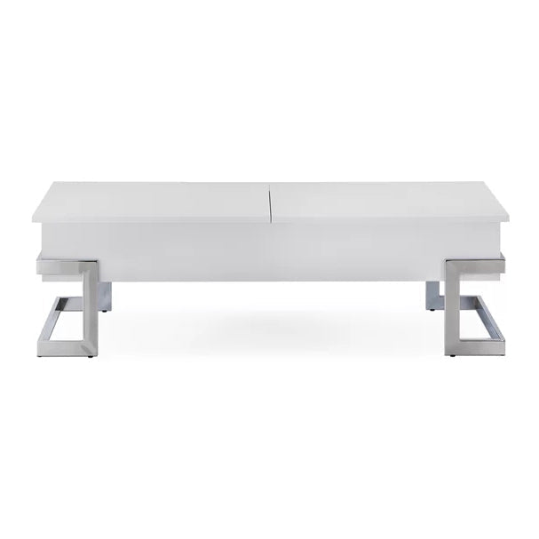 Lift Top Coffee Table, White & Chrome