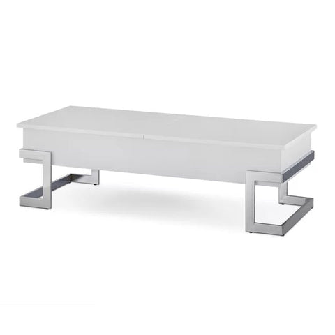 Lift Top Coffee Table, White & Chrome