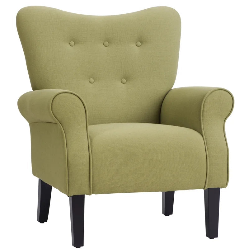 Modern Wing Back Roll Arm Sofa Chair, Avocado