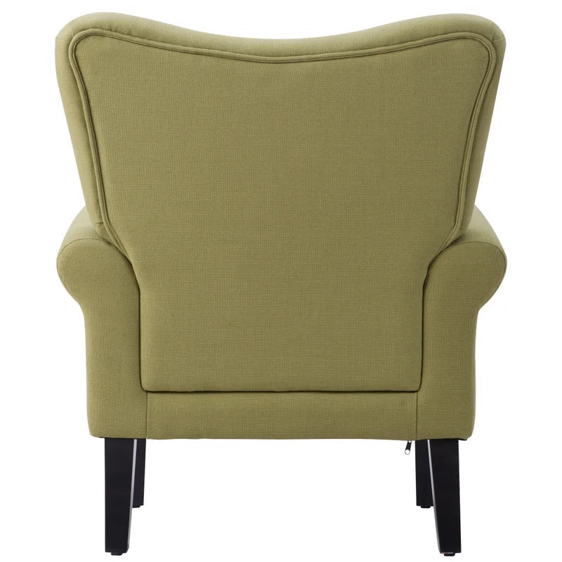Modern Wing Back Roll Arm Sofa Chair, Avocado