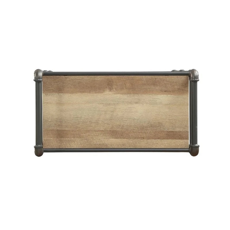 5-Shelves Bookshelf in Antique Oak & Sandy Gray