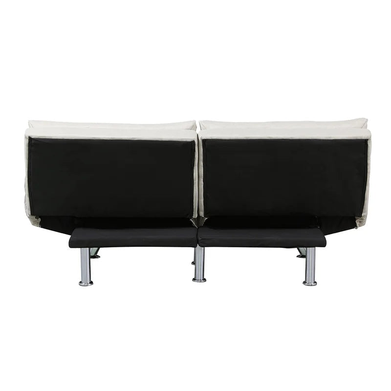 Convertible Loveseat Armless Sofa Bed, Beige