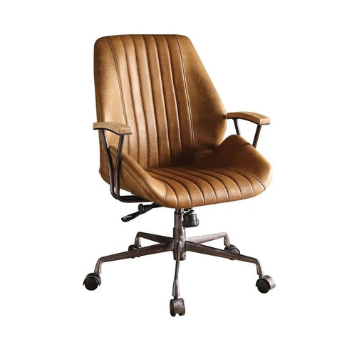 Vintage Grain Leather Office Chair, Brown