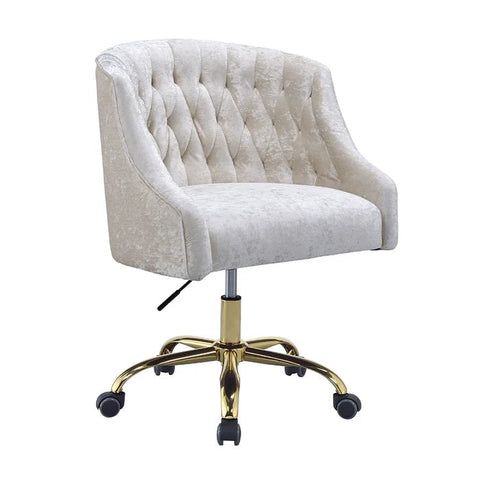 Vintage Cream Velvet Upholstered Office Chair