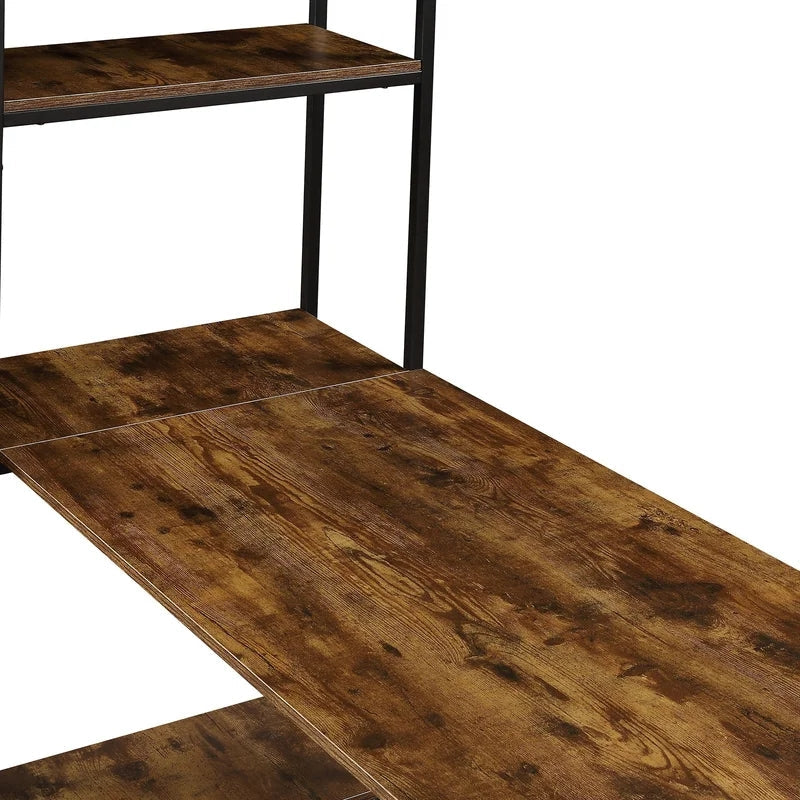 Office Desk With Multiple Storage Shelves, Tiger