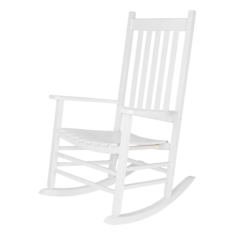 Outdoor Rocking Solid Wood Chair, White