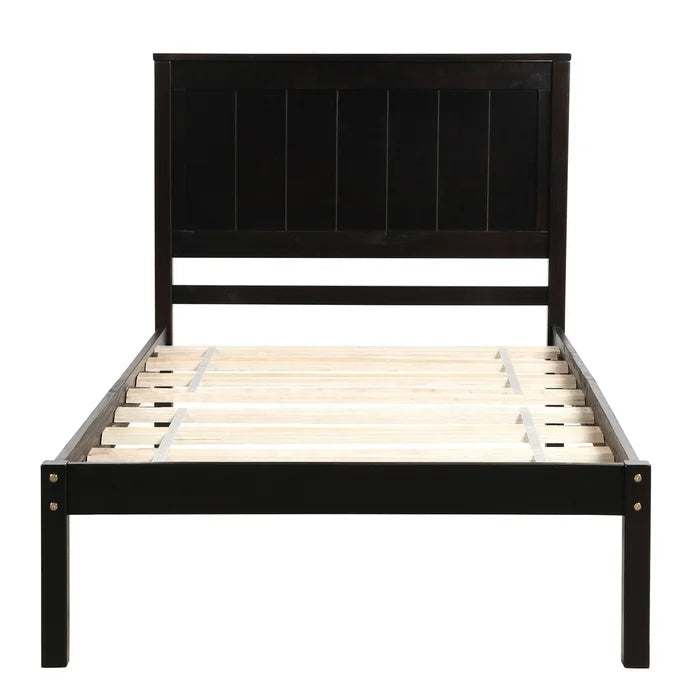 Full Size Platform Bed with Headboard, Espresso