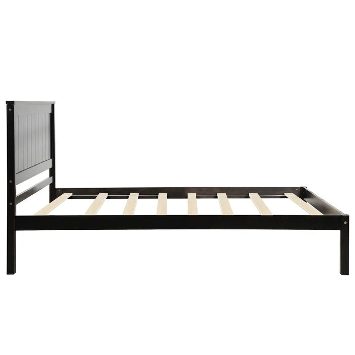 Full Size Platform Bed with Headboard, Espresso