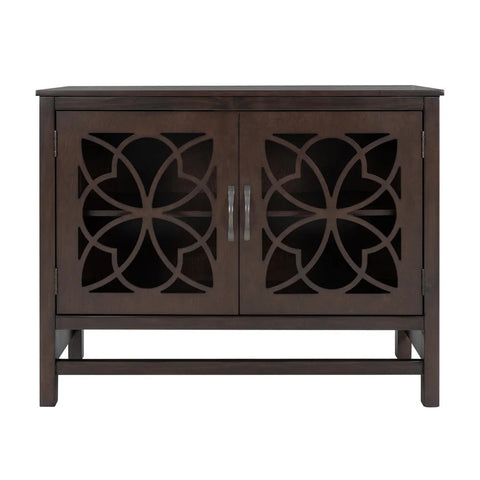 39'' Wide Solid Wood Sideboard Storage Cabinet, Brown