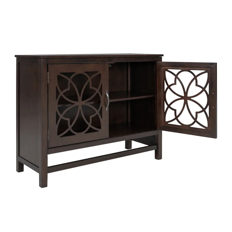 39'' Wide Solid Wood Sideboard Storage Cabinet, Brown