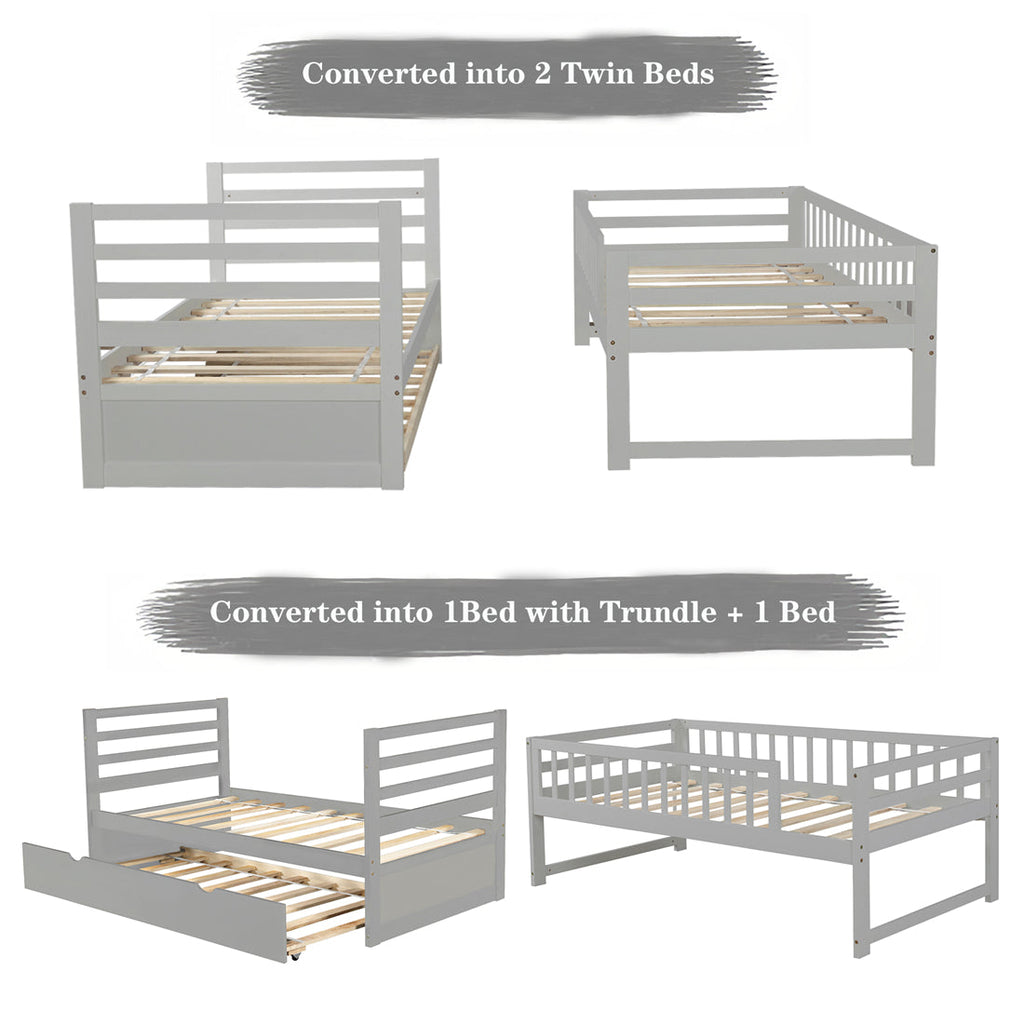 Twin over Twin Bunk Bed with Trundle