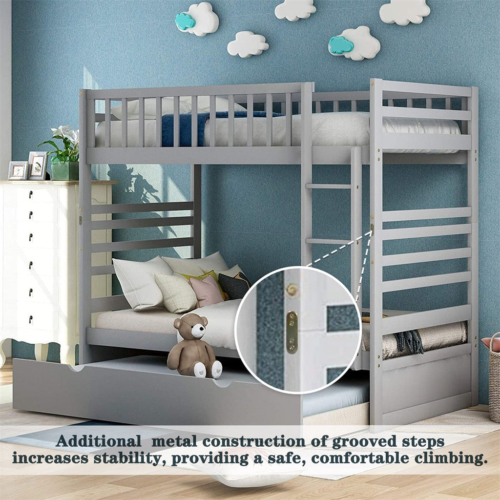 Twin over Twin Bunk Bed with Trundle