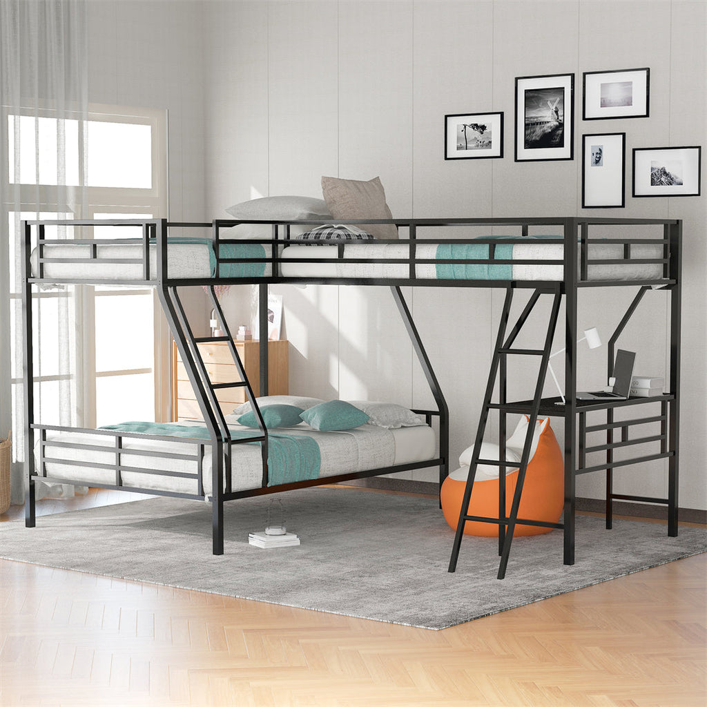 Twin over Full Loft Bunk Bed with Desk