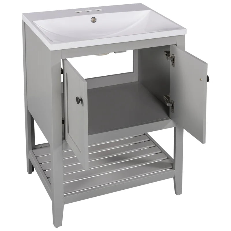 Bathroom Dresser Vanity Cabinet with Ceramic Sink