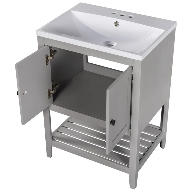 Bathroom Dresser Vanity Cabinet with Ceramic Sink