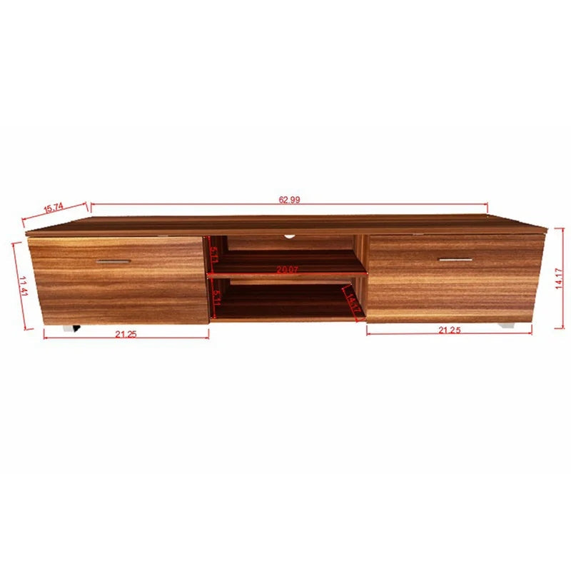 Walnut TV Stand Media Console Table for 70 Inch TV