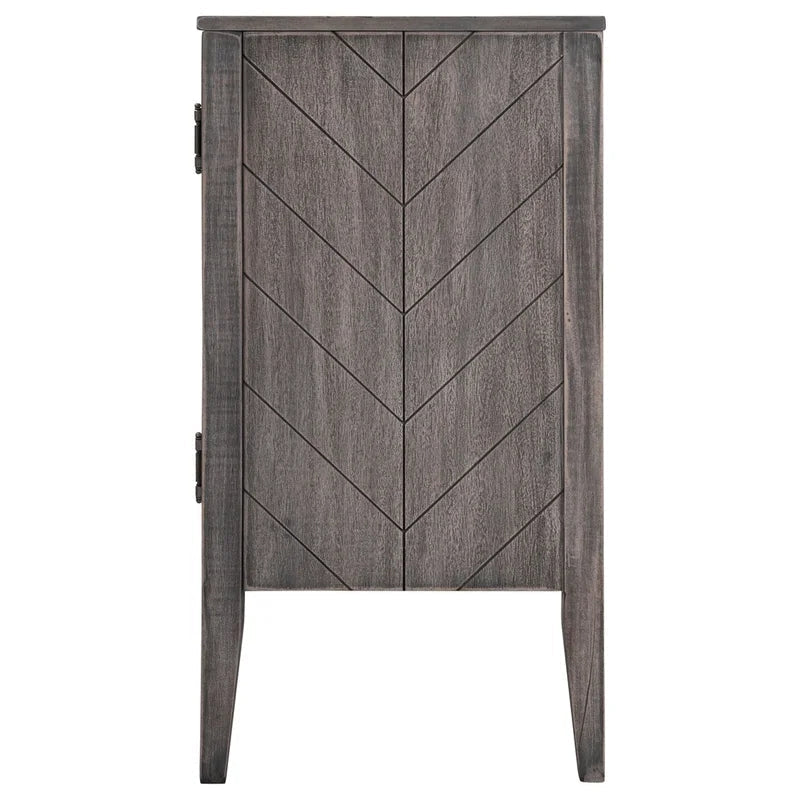 37 Inches Modern Wooden Storage Cabinet, Antique Gray