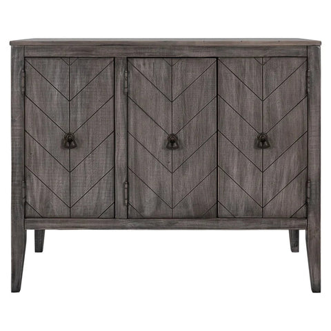 37 Inches Modern Wooden Storage Cabinet, Antique Gray