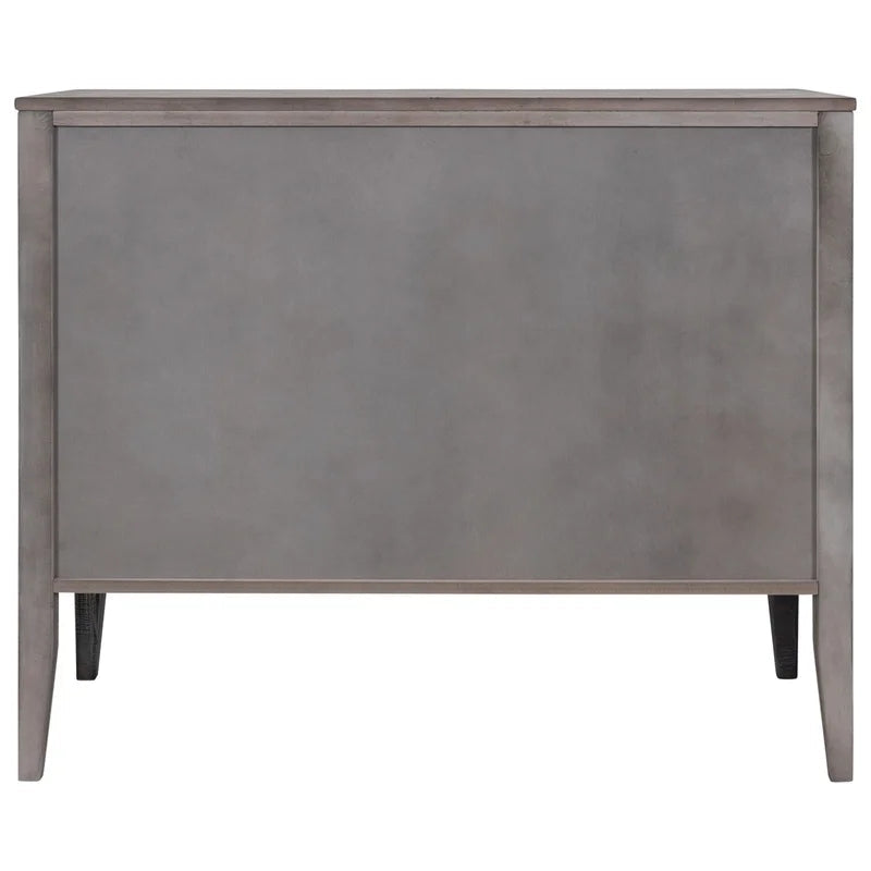37 Inches Modern Wooden Storage Cabinet, Antique Gray