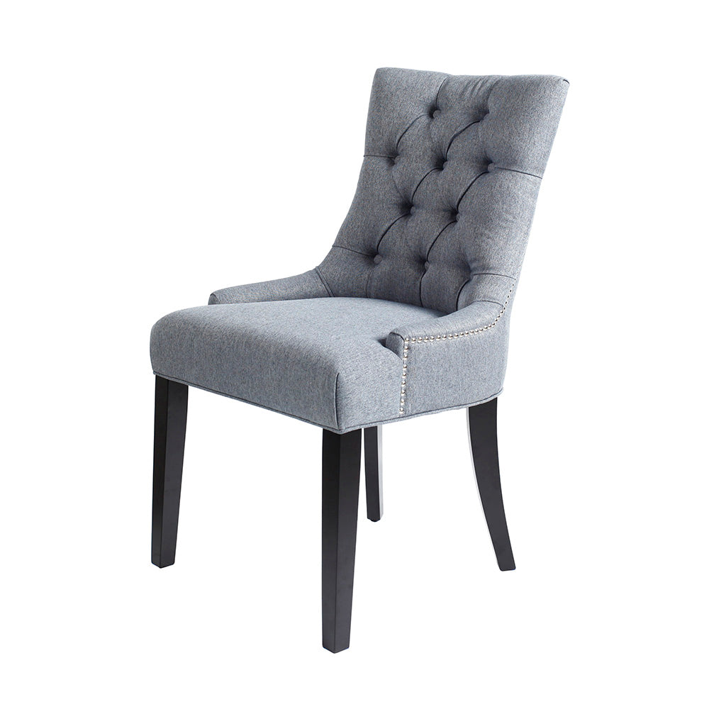 Tufted Upholstered Dining Chairs with Nailheads