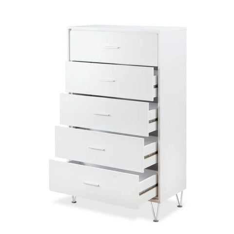 Contemporary Drawer Chest Clothes Cabinet, White