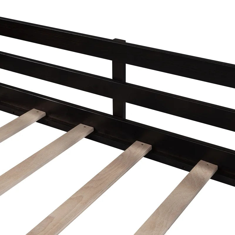 Twin size Loft Bunk Bed with Shelves, Espresso