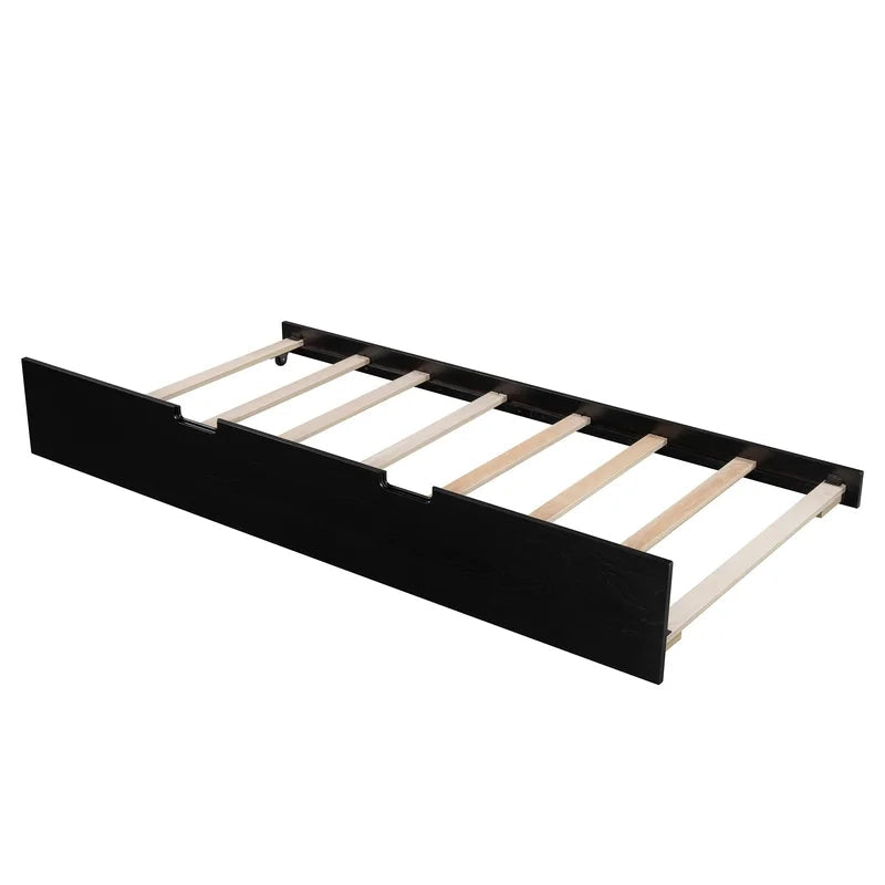 Twin Wooden Daybed Sofa Bed with Trundle, Espresso