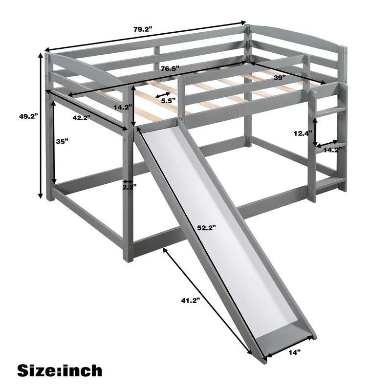 Twin Over Twin Bunk Bed With Convertible Slide And Ladder