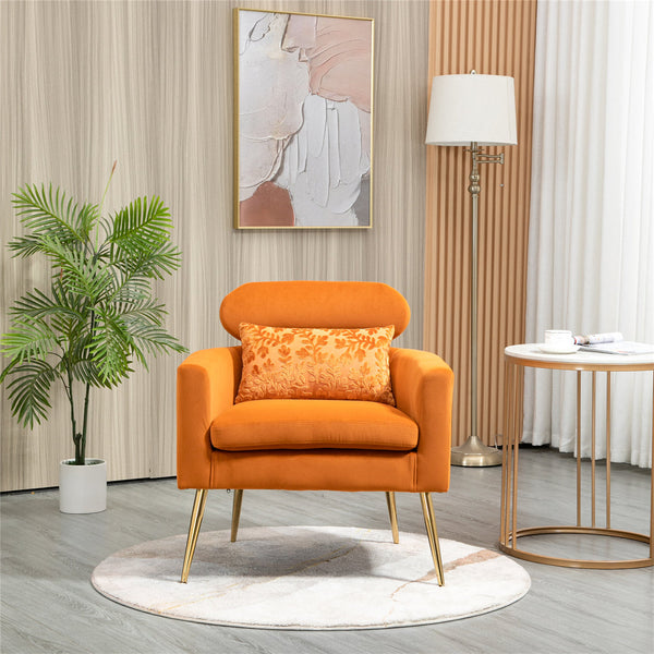 Leisure Upholstered Armchair Single Sofa Chair with Golden Feet