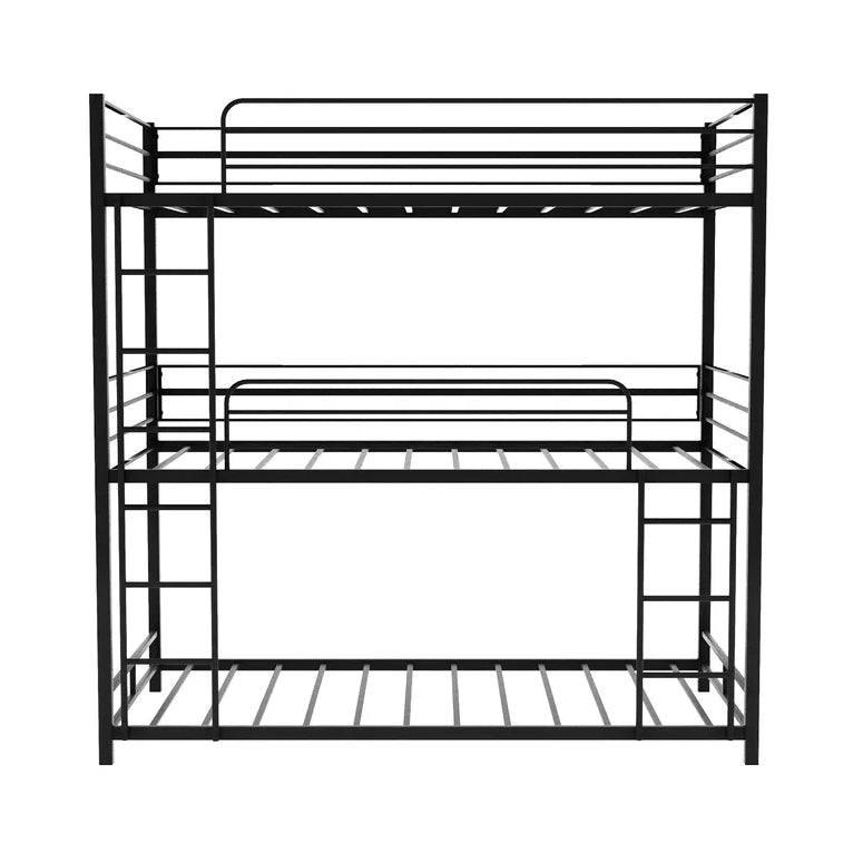 Twin Over Twin Over Twin Triple / Quad Bunk Bed, Black
