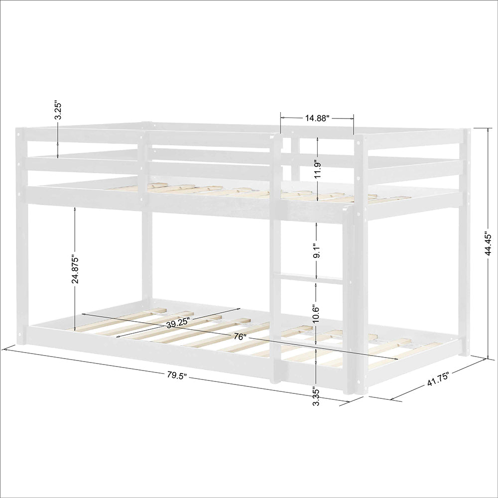 Twin over Twin Floor Bunk Bed