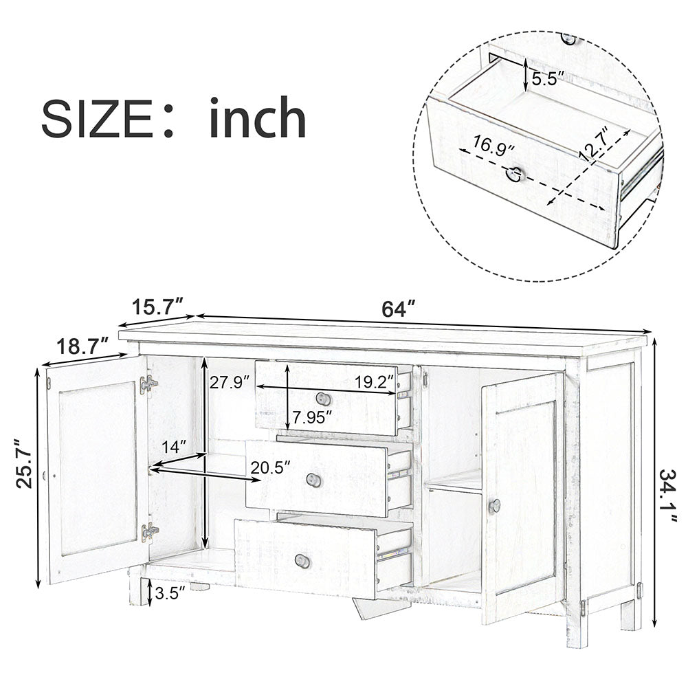 Sideboard Buffet Cabinet with Drawers