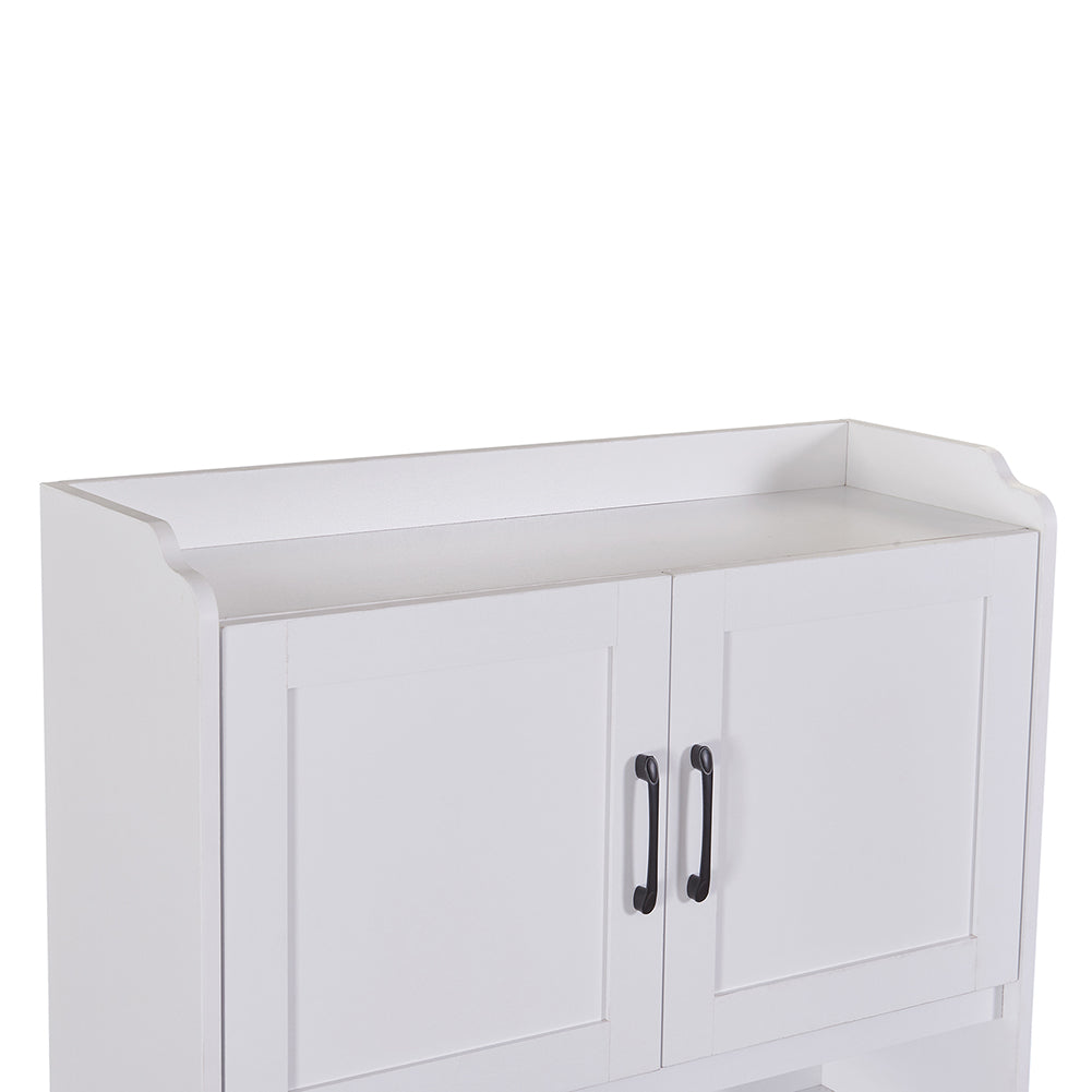 One-body Style Pantry Cabinet Kitchen Storage (White)