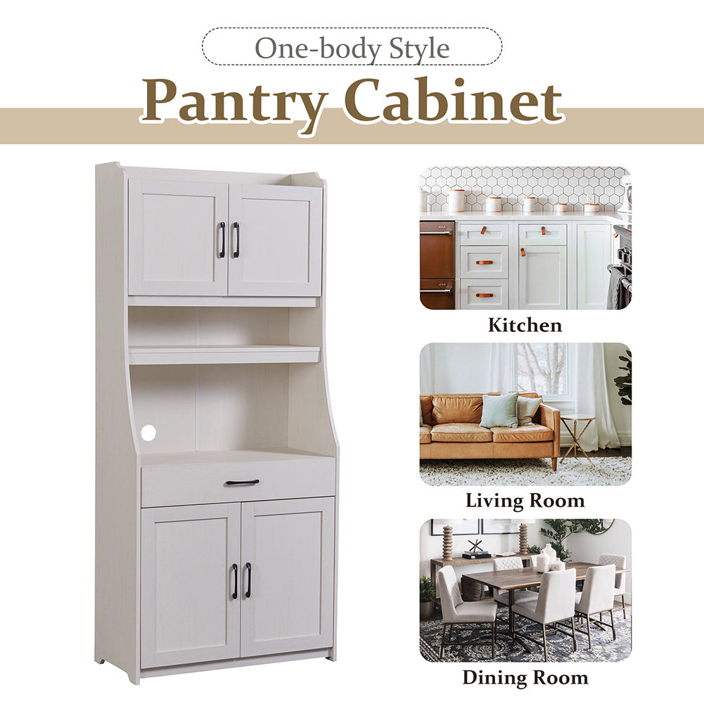 One-body Style Pantry Storage Buffet Cabinet