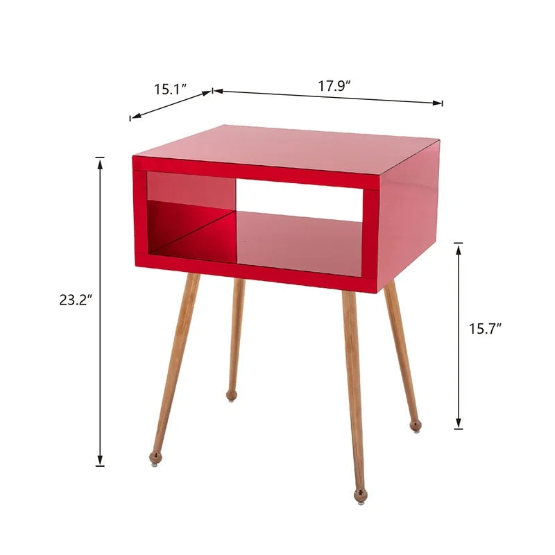 Mirror Coffee Table Side & End Table, Red Line