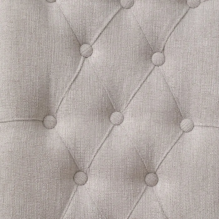 Tufted Linen Side Chair, Beige Linen & Gray (Set of 2)