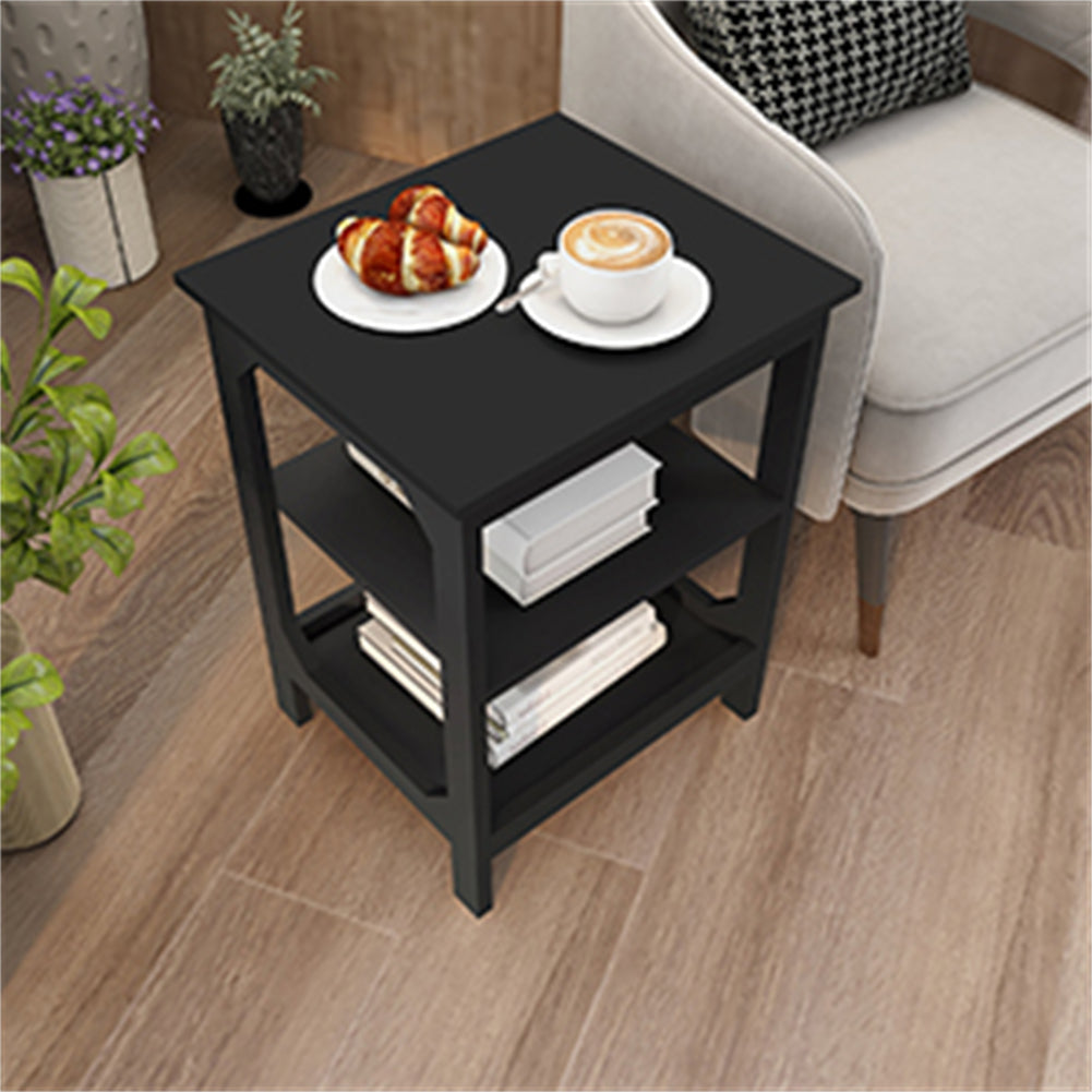 Side Table with 3 Shelves