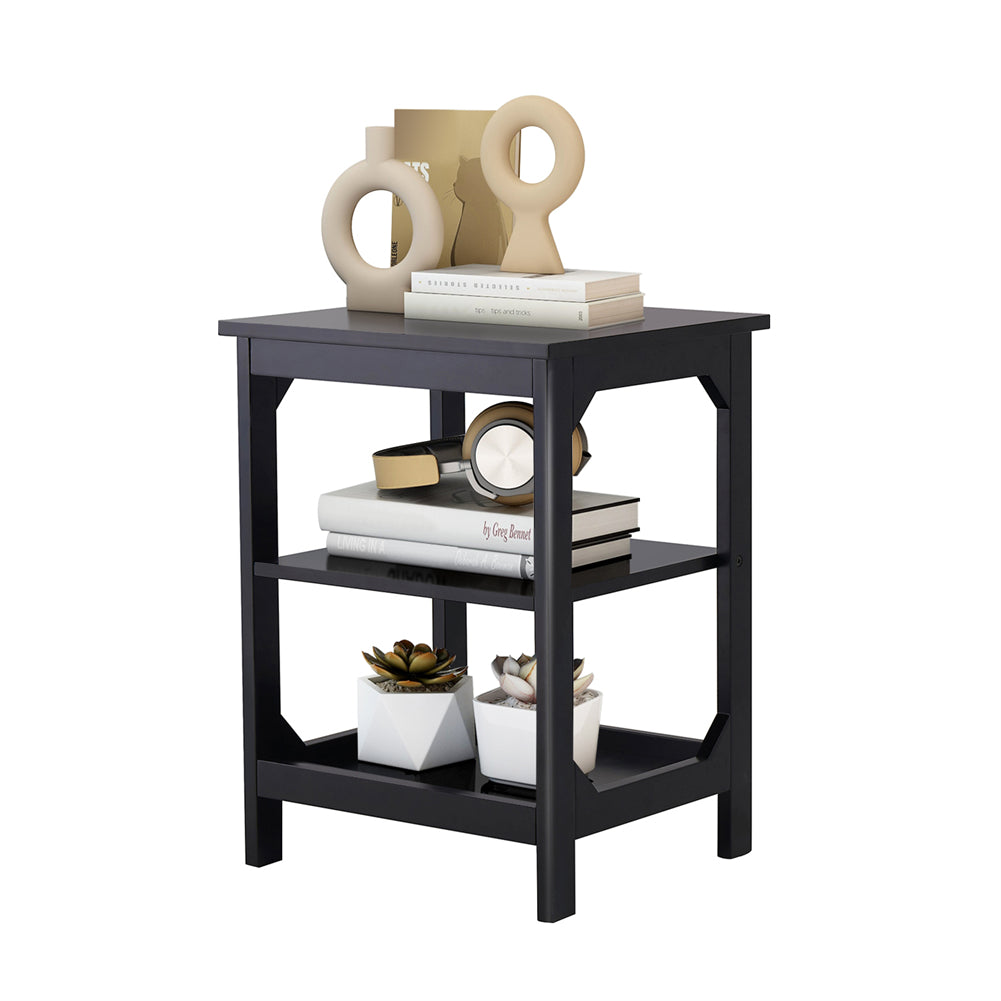 Side Table with 3 Shelves