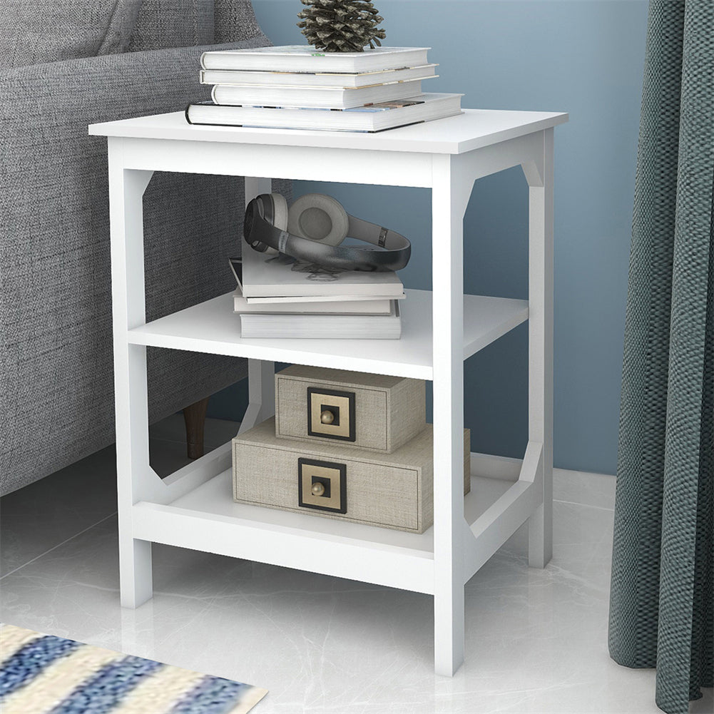 Side Table with 3 Shelves