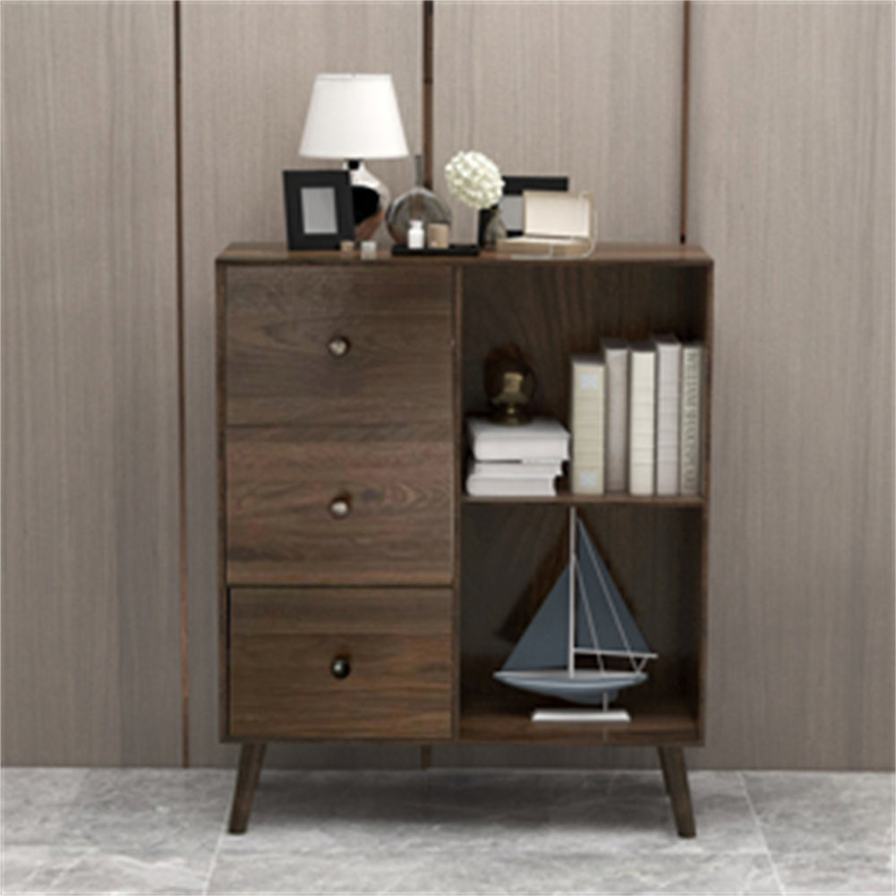 Locking Filing Cabinet with 2 Open Shelves with 3 Drawers