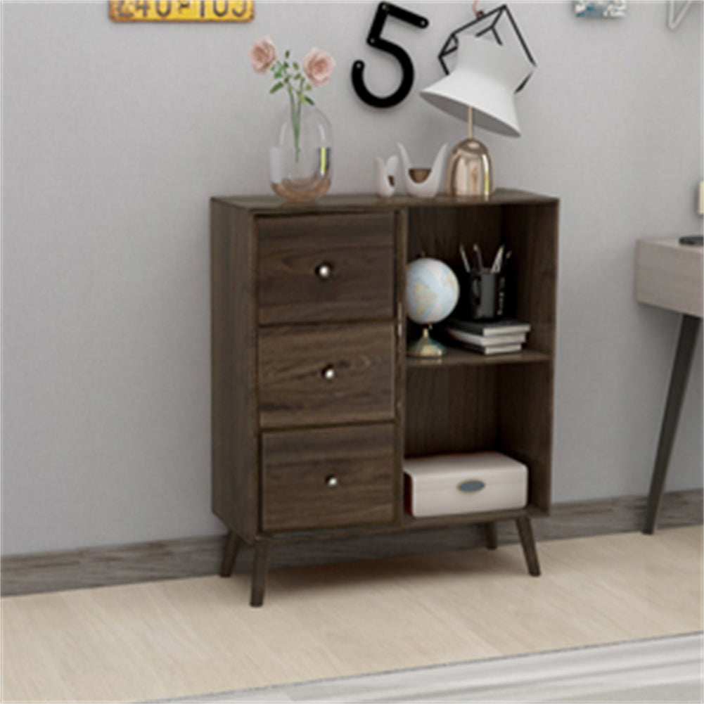 Locking Filing Cabinet with 2 Open Shelves with 3 Drawers