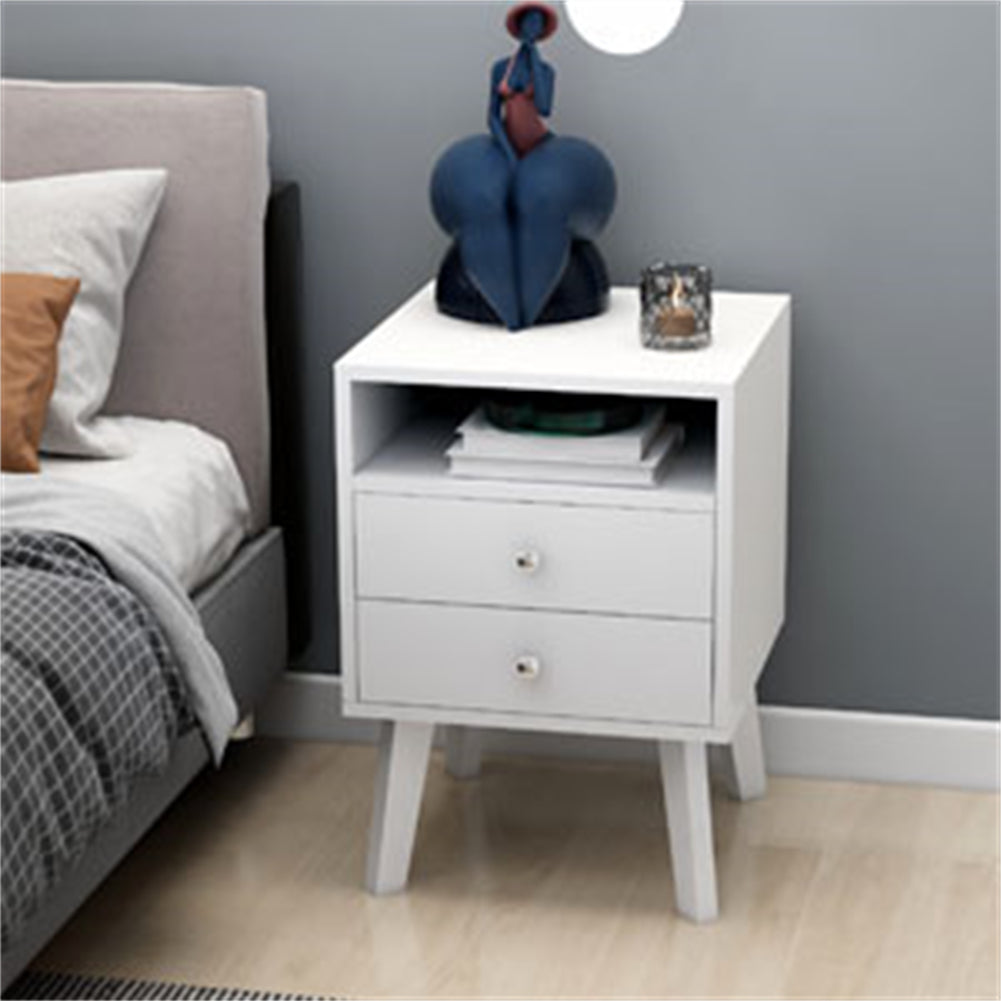 Bedside Table with 2-Drawers And Open Shelf